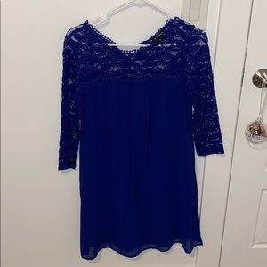 As I Wish blue dress with lace details